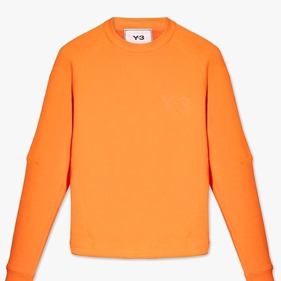 Y-3 Logo Crewneck Crop Sweatshirt in Yellowish Orange XS - Picture 3 of 10